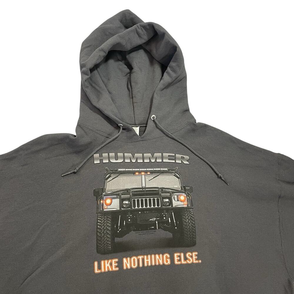 Hummer Like Nothing Else Hooded Sweatshirt Mens 2XL Gray Pullover Hoodie